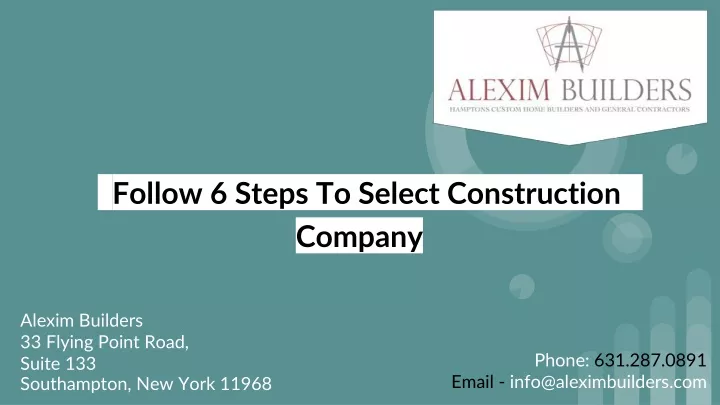 follow 6 steps to select construction company