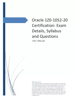 Oracle 1Z0-1052-20 Certification: Exam Details, Syllabus and Questions
