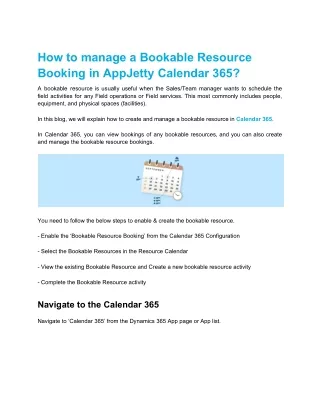 how to manage a bookable resource booking
