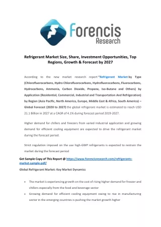refrigerant market size share investment
