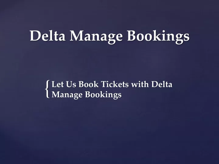 delta manage bookings