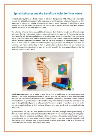 spiral staircases and the benefits it holds