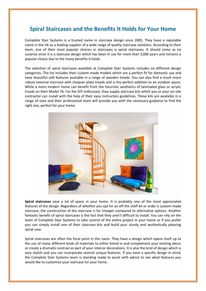 spiral staircases and the benefits it holds