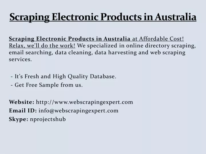 scraping electronic products in australia
