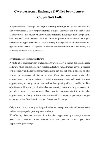 cryptocurrency exchange wallet development