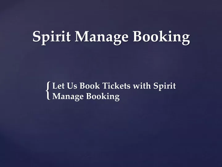 spirit manage booking