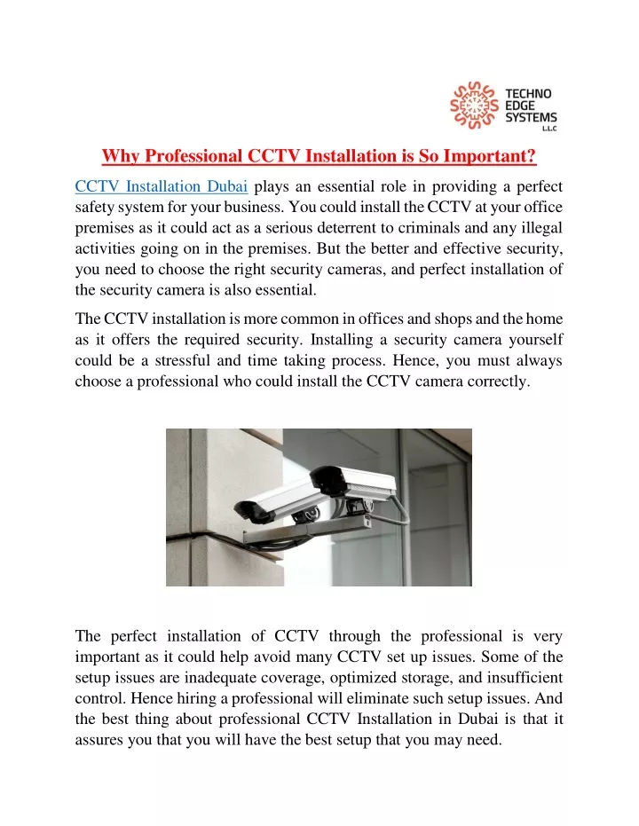 why professional cctv installation is so important