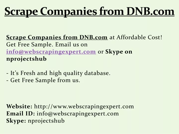 scrape companies from dnb com