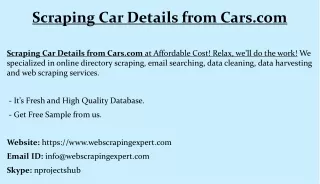 scraping car details from cars com