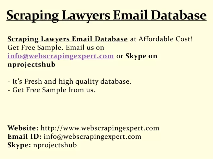 scraping lawyers email database