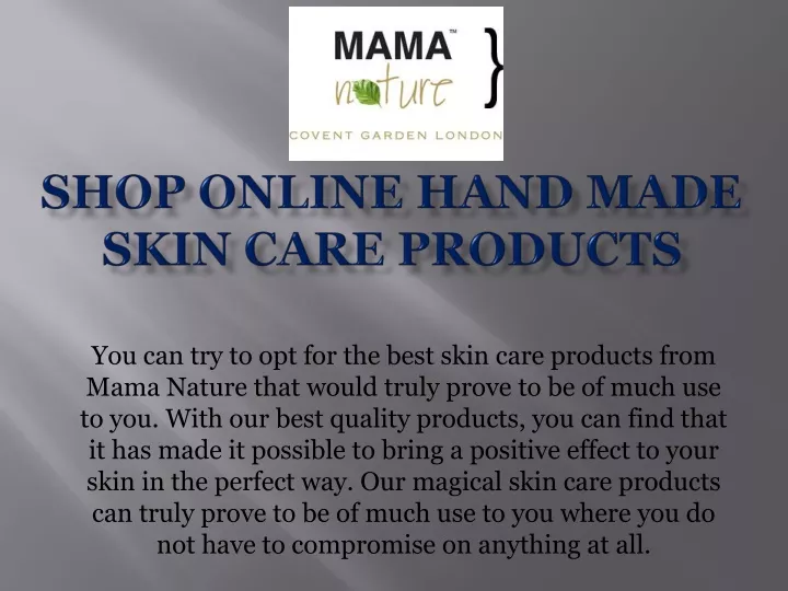 shop online hand made skin care products