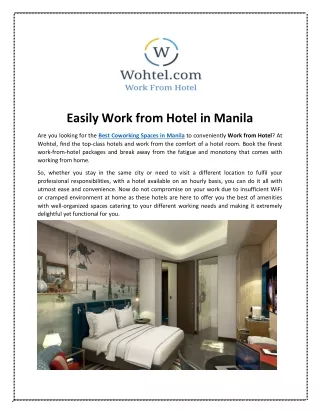 Best Coworking Spaces in Manila-Wohtel
