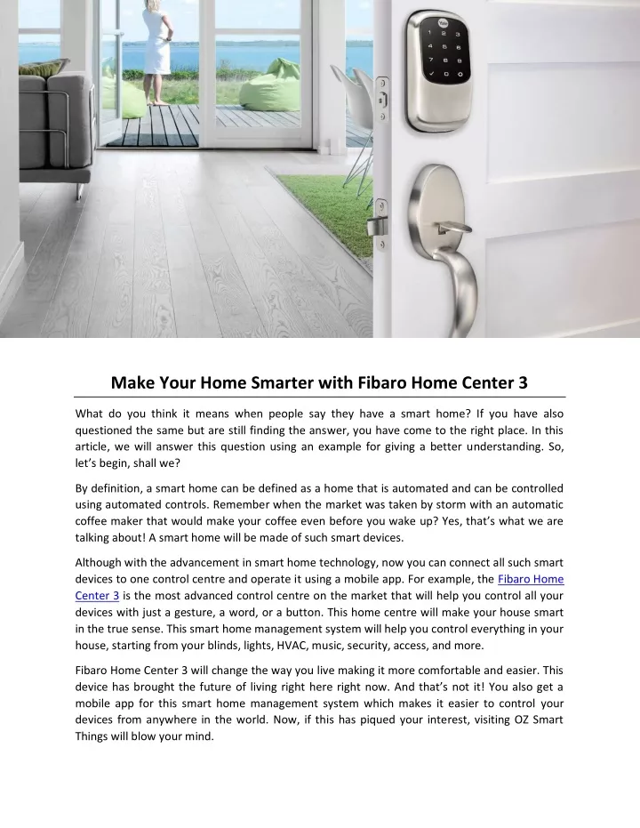 make your home smarter with fibaro home center 3