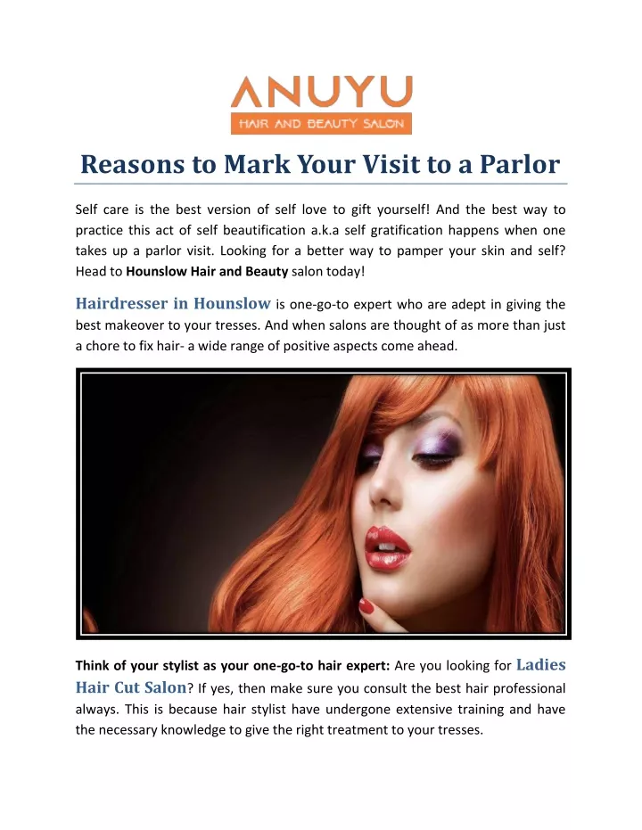 reasons to mark your visit to a parlor