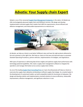 advatix your supply chain expert