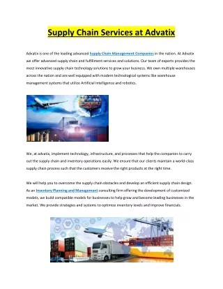 supply chain services at advatix