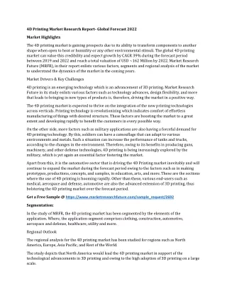 4d printing market research report global