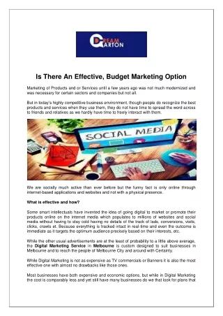 Is There An Effective, Budget Marketing Option