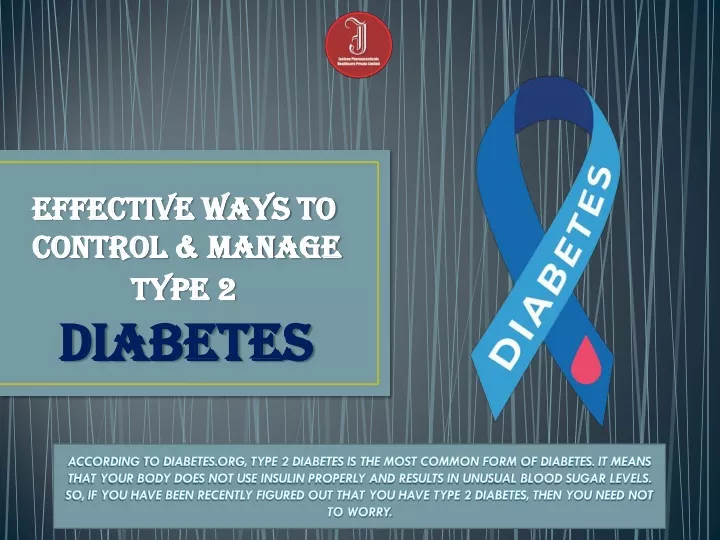 effective ways to control manage type 2 diabetes