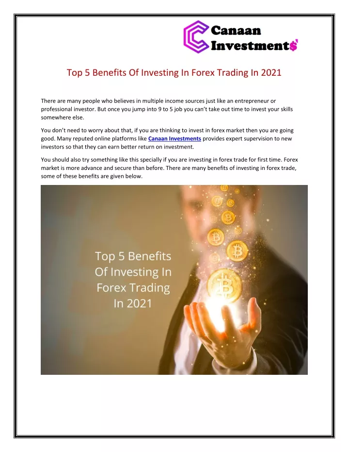top 5 benefits of investing in forex trading