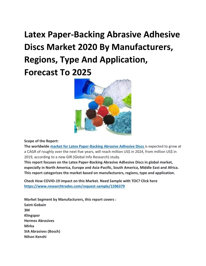 latex paper backing abrasive adhesive discs