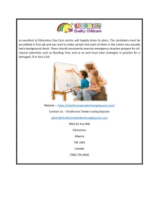 an excellent at edmonton day care centre will