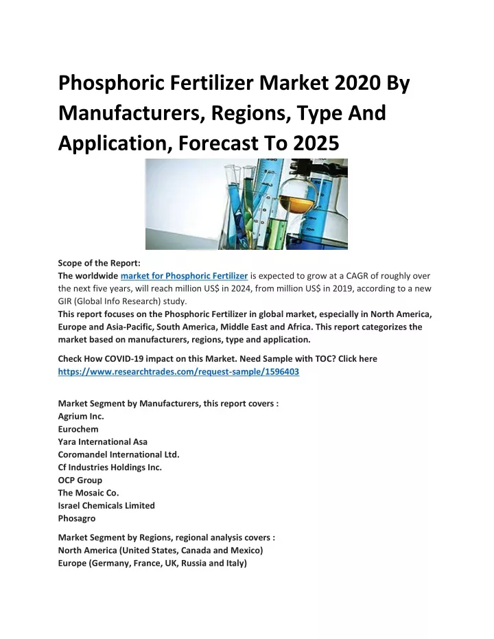 phosphoric fertilizer market 2020