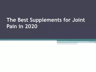 the best supplements for joint pain in 2020