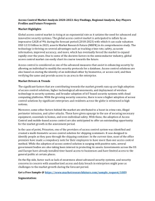 access control market analysis 2020 2023