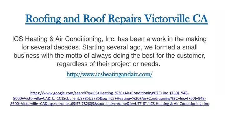 roofing and roof repairs victorville ca
