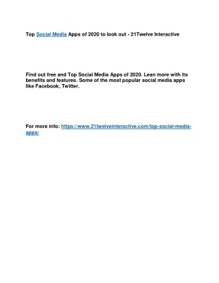 top social media apps of 2020 to look