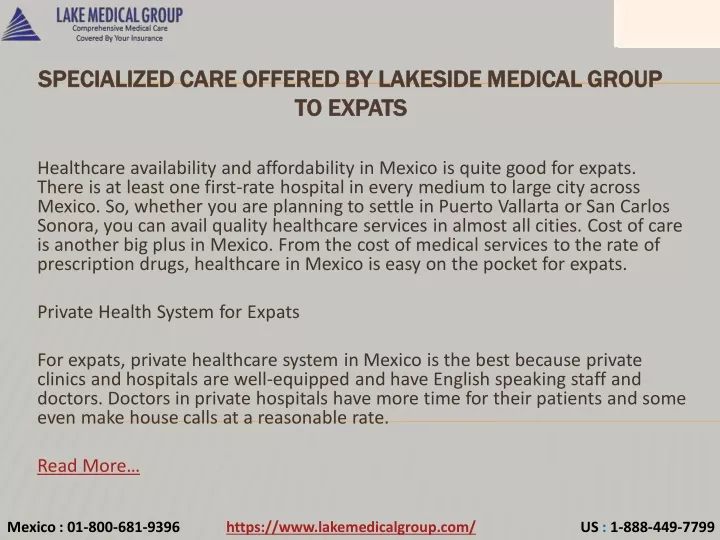 specialized care offered by lakeside medical