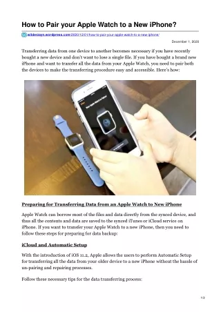 how to pair your apple watch to a new iphone