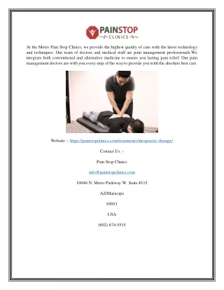 at the metro pain stop clinics we provide