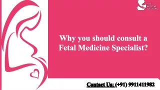 Why you should consult a Fetal Medicine Specialist?
