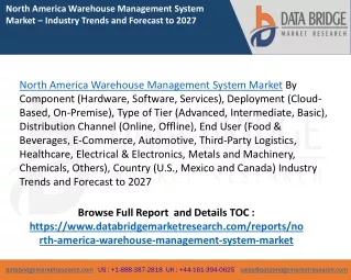 North America Warehouse Management System Market Types, Application, Geography, Trends and Forecast