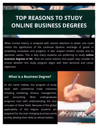 Top Reasons to Study Online Business Degrees