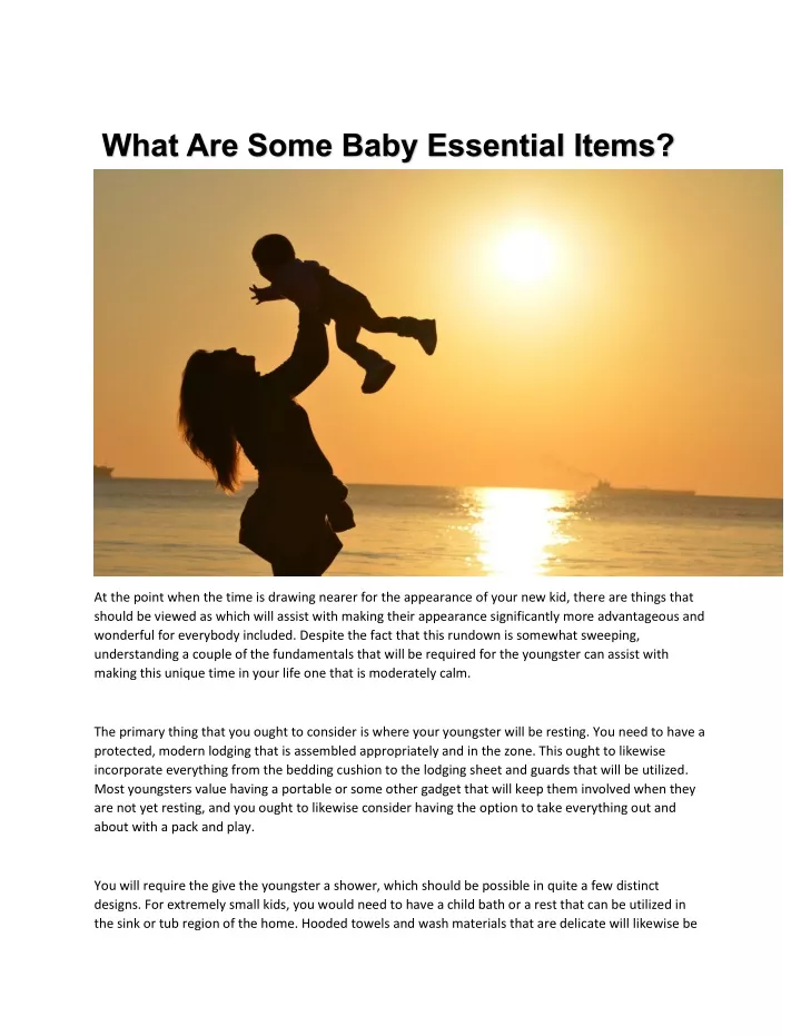 what are some baby essential items