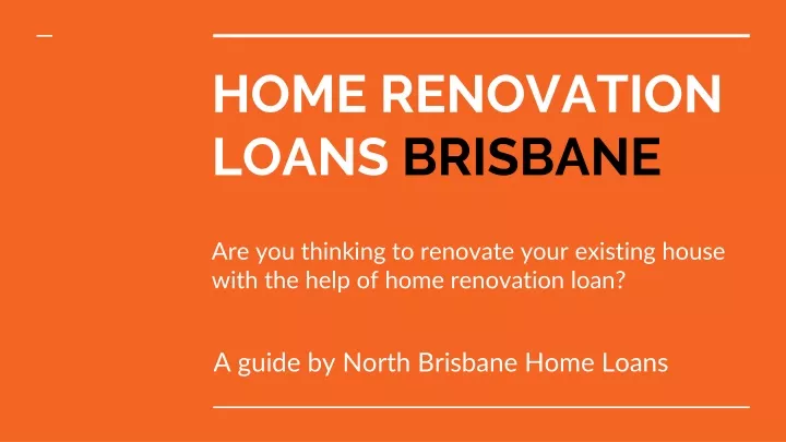 home renovation loans brisbane