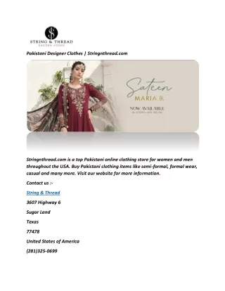 pakistani designer clothes stringnthread com