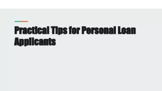 Practical Tips for Personal Loan Applicants