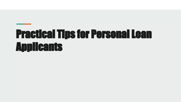 practical tips for personal loan practical tips