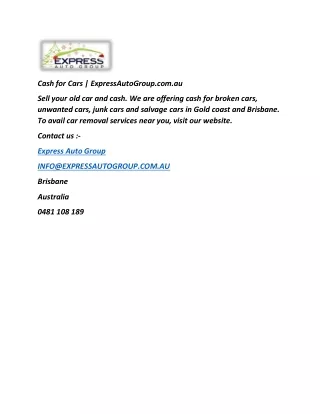 cash for cars expressautogroup com au