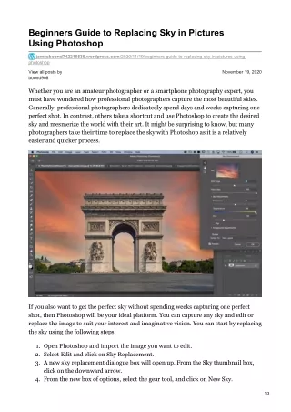 beginners guide to replacing sky in pictures