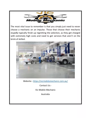 Best Car Mechanic Epping | Vicmobilemechanic.com.au