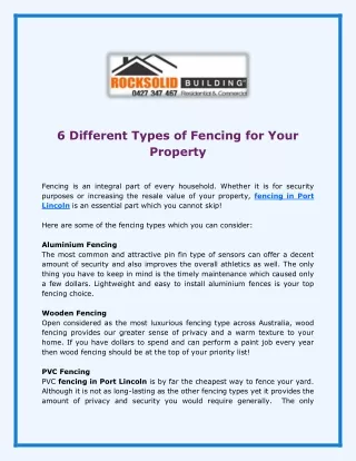 6 different types of fencing for your property