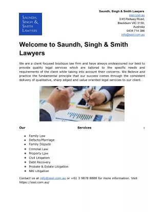 Welcome to Saundh, Singh & Smith Lawyers
