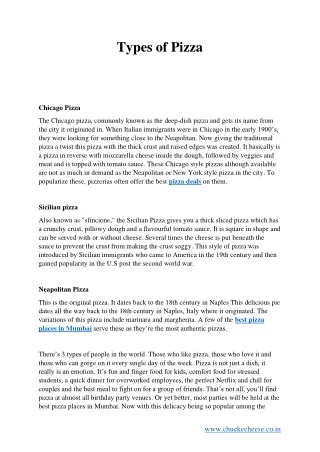 types of pizza