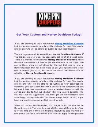 get your customized harley davidson today