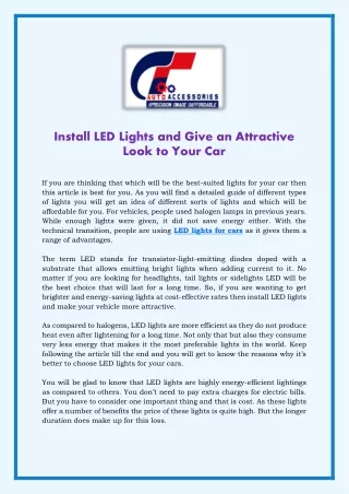 install led lights and give an attractive look